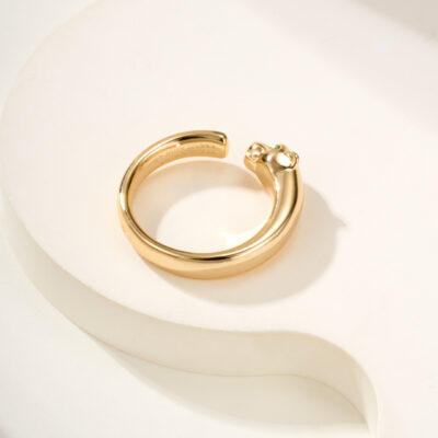 Cartier 精品仿製美洲豹戒指無鑽款 手工微鑲藝術 立體靈動設計