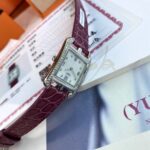 HERMES A貨Cape Cod腕表 長方形鑽石珍珠貝母獨特設計時尚典雅