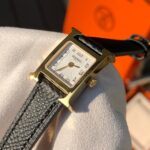 愛馬仕原單H Hour 17迷你手表 黑金EP皮優雅簡約經典款