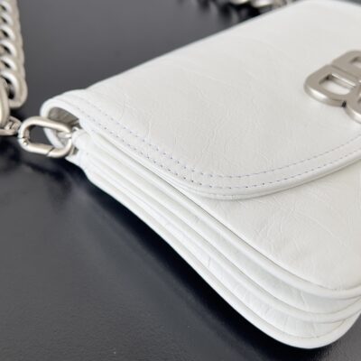 Balenciaga精品仿製BB Soft小號手袋白色百搭 超柔牛皮質感 隨性雙背法款