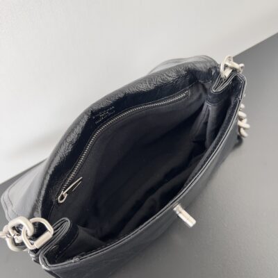 Balenciaga復刻版BB Soft小號手袋黑色百搭設計 可斜背腋下 超柔質感小牛皮