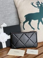 CHANEL原單19系列小羊皮手拿包極簡時尚便攜設計氣質輕奢隨身包