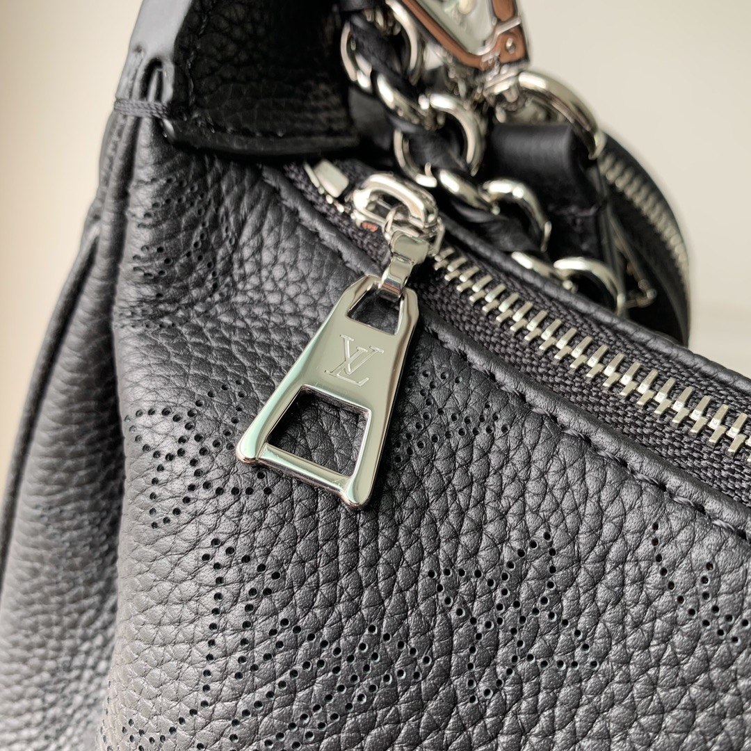LV A貨Baia半月包穿孔牛皮黑色輕奢設計附零錢包多功能斜背小巧實用M22819黑
