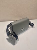 Prada 頂級原單 灰色2VD059 單肩包 可拆小袋設計 男士百搭休閒包
