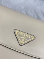 PRADA原單馬鞍包1BD365米白新月包雙肩帶簡約百搭風格