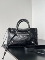Balenciaga原單Le City黑色中號手袋 馬卡龍輕盈斜背包 春夏必備經典款