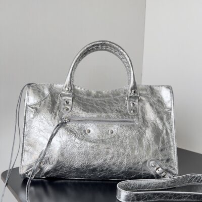 Balenciaga原單Le City銀色手袋 馬卡龍色系輕盈斜背包 春夏新款經典回歸