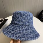 Dior頂級原單牛仔漁夫帽春夏新款大帽檐可折疊旅行百搭出街款