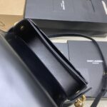 聖羅蘭頂級原單Voltaire Box黑牙籤紋腋下包金扣經典極簡款787671