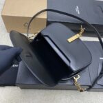 聖羅蘭頂級原單Voltaire Box黑牙籤紋腋下包金扣經典極簡款787671