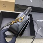 聖羅蘭頂級原單Voltaire Box黑牙籤紋腋下包金扣經典極簡款787671
