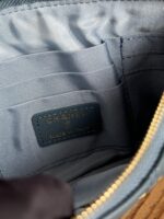 CHANEL復刻版藍色菱格手拿小包簡約質感Caviar皮輕奢隨行精品