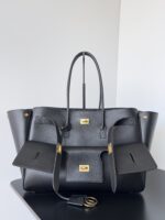 巴黎世家 Balenciaga 黑色金扣 大號 Bel Air 手袋 精品仿製 小牛皮 Nappa 羊皮 翻蓋包