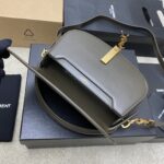 聖羅蘭復刻版Voltaire Box綠牙籤紋腋下包金扣優雅極簡潮流款787671