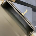 聖羅蘭復刻版Voltaire Box綠牙籤紋腋下包金扣優雅極簡潮流款787671