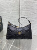 Dior精品仿製Miss Dior迷你水餃包黑色菱格小巧單肩包秋冬氣場感