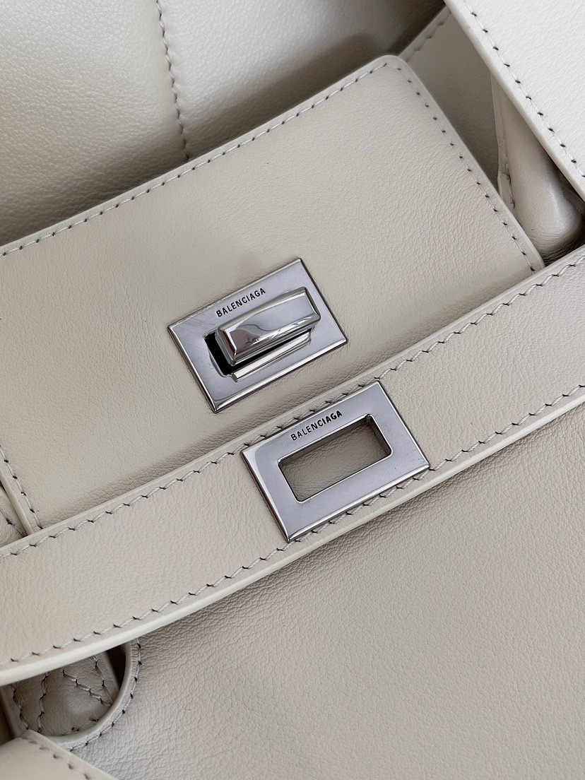 巴黎世家 Balenciaga 大號 米白色 Bel Air 手袋 精品仿製 小牛皮 Nappa 羊皮 翻蓋包