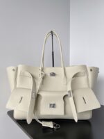 巴黎世家 Balenciaga 大號 米白色 Bel Air 手袋 精品仿製 小牛皮 Nappa 羊皮 翻蓋包