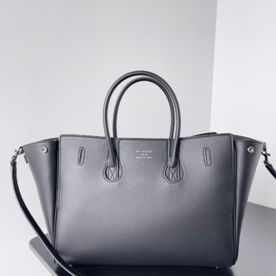 巴黎世家 Balenciaga 黑色銀扣小號 Bel Air 手袋 精品復刻 小牛皮Nappa 羊皮斜肩包