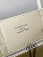 Balenciaga 米白小號 Bel Air 手袋 精品仿製 羊皮質感 翻蓋鎖扣肩背包