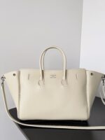 Balenciaga 米白小號 Bel Air 手袋 精品仿製 羊皮質感 翻蓋鎖扣肩背包