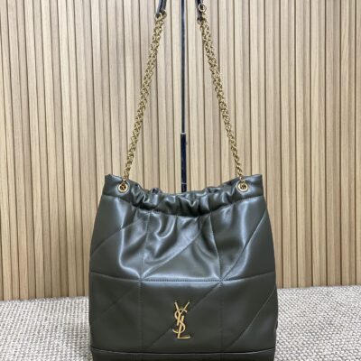 YSL A貨Jamie包黑色羊皮新款大容量絎縫設計慵懶氣場輕奢通勤包
