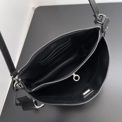 Balenciaga一比一Rodeo單肩包黑色銀扣設計 可拆肩帶 雙大口袋極簡安全風
