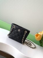 Chanel 25C 黑色小托特包 mini鏈條包 金logo｜頂級原單精品仿製推薦 AP4422