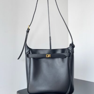 巴黎世家 黑色金扣 Bel Air Hobo 手袋 肩背包 頂級原單 2024冬季新款