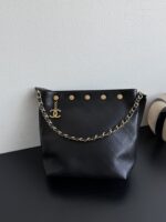 CHANEL 25P 金幣HOBO黑金款 精品仿製 現貨復古單肩斜背包
