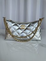 Chanel 頂級原單 銀色AS5528 金扣經典手袋 華麗小巧氣場升級版