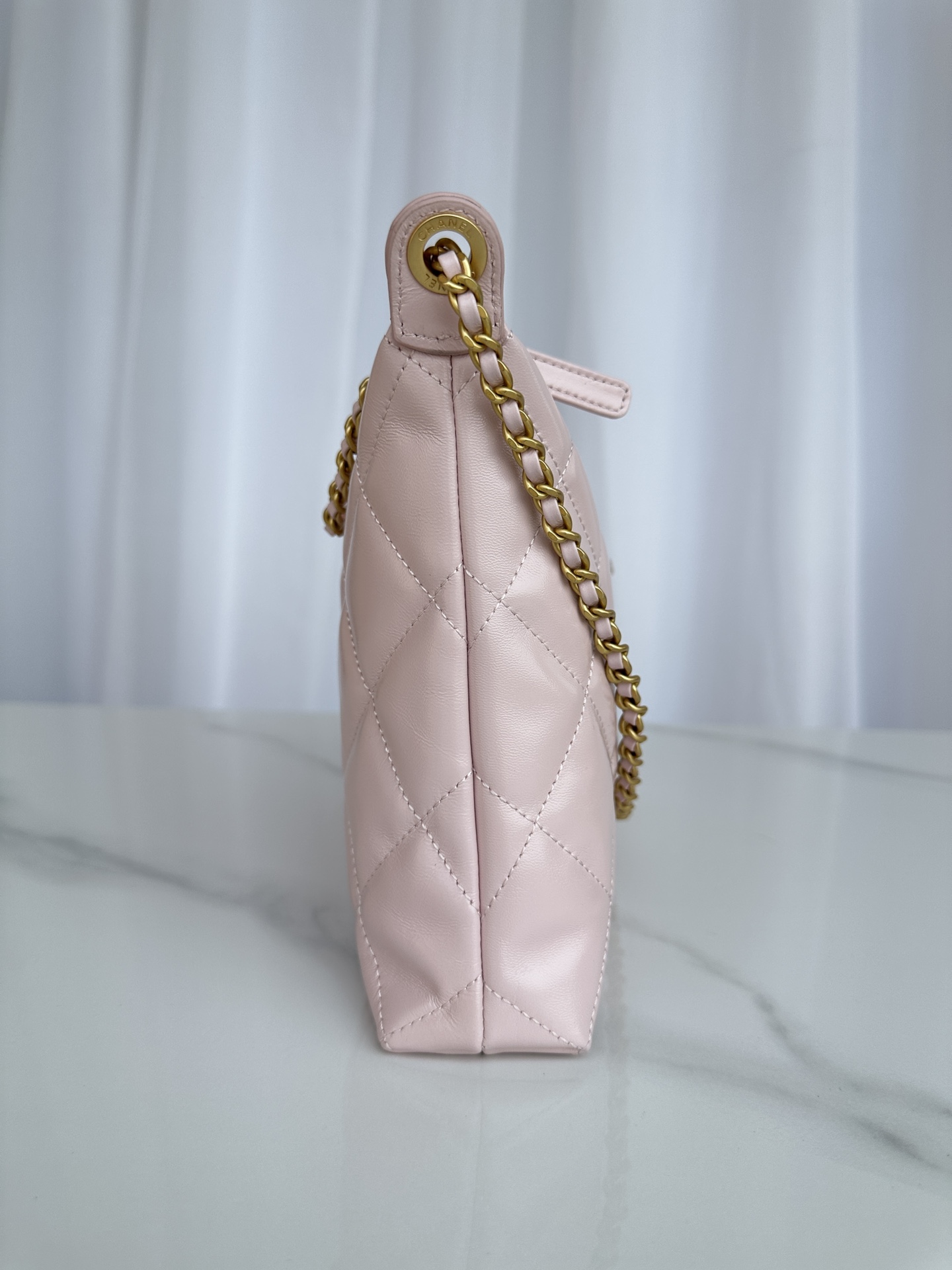 Chanel 復刻版 淺粉AS5498 經典金扣手袋 氣質柔美優雅百搭女包
