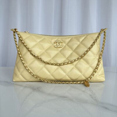 Chanel 一比一 小雞黃AS5498 金扣女包 清新亮眼設計 氣質小香風款