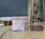 CHANEL粉色22Bag 鏤空繡花雙C迷你包 原單精品 春夏新款AS3980
