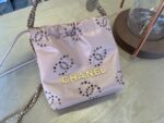 CHANEL粉色22Bag 鏤空繡花雙C迷你包 原單精品 春夏新款AS3980