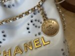 CHANEL白色22Bag 鏤空刺繡雙C迷你包 一比一精品 春夏新款AS3980