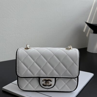 CHANEL熊貓方胖子 白色25P限量現貨 頂級原單減齡款 手提斜背包