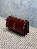 YSL頂級原單漆皮翻蓋包專櫃新款亮面設計可斜背時尚通勤百搭推薦441971