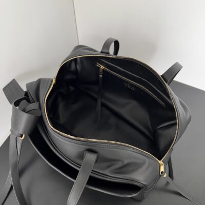 Balenciaga高仿Carrie大號保齡球包新款弧形設計 黑色雙提手優雅百搭實用款S1709