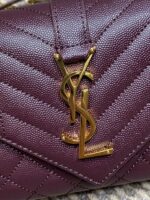 YSL高仿真皮球紋信封包新款絎縫紋理鏈條肩帶翻蓋設計時尚百搭女包392745
