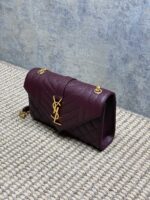YSL高仿真皮球紋信封包新款絎縫紋理鏈條肩帶翻蓋設計時尚百搭女包392745