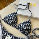 Dior復刻版分體泳衣女款顯瘦遮肉百搭氣質高挑速乾舒適