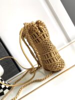 CHANEL高仿金色編織牛皮mini 22bag夏日百搭可調式背法多功能包款推薦