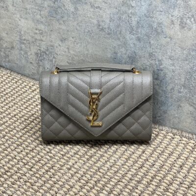 YSL高仿真皮球紋小信封包新款絎縫紋理鏈條肩帶優雅實用時尚女包392745
