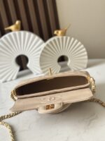 CHANEL精品仿製春夏杏色Kelly包 黑金配色中號手提斜背兩用包AS3344