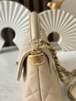 CHANEL精品仿製春夏杏色Kelly包 黑金配色中號手提斜背兩用包AS3344