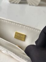 CHANEL一比一春夏黑金Kelly包 白色中號復古翻蓋手提包 可斜背AS3344