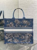 Dior 高仿 Book Tote 夏季椰樹刺繡藍底托特包一比一度假風超大容量