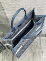 Dior 高仿 Book Tote 夏季椰樹刺繡藍底托特包一比一度假風超大容量