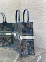 Dior 高仿 Book Tote 夏季椰樹刺繡藍底托特包一比一度假風超大容量